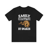 Easily Distracted By Snakes Shirt, Python Lover Shirt, Snake Shirt, Snake Lover Gift, Snake Boy Girl Shirt Image 1