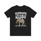 Elephants Make Me Happy Shirt, Elephant Lover Shirt, Elephant Shirt, Elephant Lover Gift, Elephant Boy Girl Shirt Image 1
