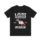I Just Freaking Love Rats Ok Shirt, Rat Lover Shirt, Rat Shirt, Rat Lover Gift, Rat Boy Girl T-Shirt Image 1