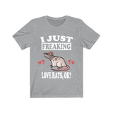 I Just Freaking Love Rats Ok Shirt, Rat Lover Shirt, Rat Shirt, Rat Lover Gift, Rat Boy Girl T-Shirt Image 3