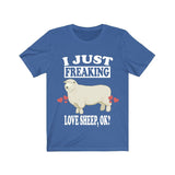 I Just Freaking Love Sheep Ok Shirt, Sheep Lover Shirt, Sheep Shirt, Sheep Lover Gift, Sheep Boy Girl T-Shirt Image 2