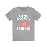 I Was Normal 3 Pigs Ago Shirt, Pig Lover Shirt, Pig Shirt, Pig Funny Shirt, Pig Lover Gift, Pig Boy Girl T-Shirt Image 3