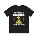 All I Care About Is Snakes Shirt, Snake Lover Shirt, Snake Shirt, Snake Owner Shirt, Snake Lover Gift, Snake Boy Girl T-Shirt Image 1