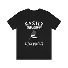 Easily Distracted By Black Phoebes T-Shirt - black phoebe print design