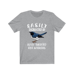 Easily Distracted By Black-Throated Blue Warblers Shirt - warbler print design