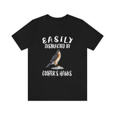 Easily Distracted By Cooper's Hawk Shirt, Hawk Shirt, Hawk Lover Shirt, Birding Shirt, Bird Lover Gift, Animal Gift Image 1