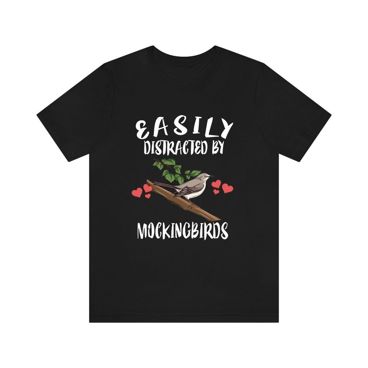 Easily Distracted By Mockingbirds Bird Shirt, Mockingbird Lover Shirt, Birding Shirt, Bird Funny Gift, Adult Kids Image 1