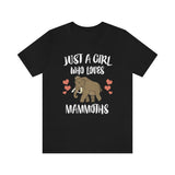 Just A Girl Who Loves Mammoths Shirt, Mammoth Lover Shirt, Mammoth Lover Gift, Mammoth Shirt, Mammoth Tee, Animal Adult Kids Image 2