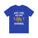 Just A Girl Who Loves Mammoths Shirt, Mammoth Lover Shirt, Mammoth Lover Gift, Mammoth Shirt, Mammoth Tee, Animal Adult Kids Image 1