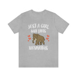 Just A Girl Who Loves Mammoths Shirt, Mammoth Lover Shirt, Mammoth Lover Gift, Mammoth Shirt, Mammoth Tee, Animal Adult Kids Image 4