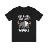 Just A Girl Who Loves Tapirs Shirt, Tapir Lover Shirt, Tapir Lover Gift, Tapir Lover Shirt, Tapir Shirt, Animal Adult Kids Image 2