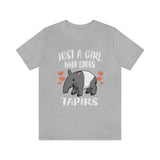 Just A Girl Who Loves Tapirs Shirt, Tapir Lover Shirt, Tapir Lover Gift, Tapir Lover Shirt, Tapir Shirt, Animal Adult Kids Image 1