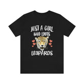 Just A Girl Who Loves Leopards Shirt, Leopard Lover Shirt, Leopard Lover Gift, Animal Lover Shirt, Adult Toddler Infant Kids Gift T-Shirt Image 1