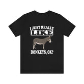 I Just Really Like Donkeys Shirt, Donkey Lover Shirt, Donkey Shirt, Donkey Gift, Animal Adult Kids T-Shirt Image 1