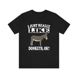 I Just Really Like Donkeys Shirt, Donkey Lover Shirt, Donkey Shirt, Donkey Gift, Animal Adult Kids T-Shirt Image 1