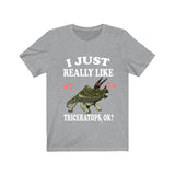 I Just Really Like Triceratops Ok Dinosaurs Shirt, Triceratops Lover Shirt, Dinosaur Lover Gift, Triceratops Dinosaur Gift T-Shirt Image 3