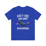 Just A Girl Who Loves Ravens Shirt, Raven Lover Shirt, Birding Shirt, Raven Bird Lover Gift, Animal Shirt Image 4