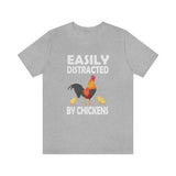 Easily Distracted By Chickens Shirt, Chicken Lover Shirt, Chicken Shirt, Chicken Gift, Chicken Lover Shirt, Adult Toddler Kids Gift T-Shirt Image 2