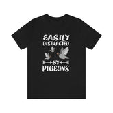 Easily Distracted By Pigeons Shirt, Pigeon Lover Shirt, Birding Shirt, Pigeon Gift, Bird Lover Shirt, Adult Toddler Kids Gift T-Shirt Image 1