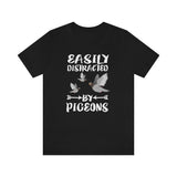 Easily Distracted By Pigeons Shirt, Pigeon Lover Shirt, Birding Shirt, Pigeon Gift, Bird Lover Shirt, Adult Toddler Kids Gift T-Shirt Image 1