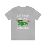 Just A Girl Who Loves Alligators Shirt, Alligator Lover Shirt, Alligator Lover Gift, Animal Adult Toddler Infant Kids Gift T-Shirt Image 2