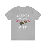 Just A Girl Who Loves Mice Mouse Shirt, Mouse Lover Shirt, Mice Lover Gift, Mouse Tee, Animal Adult Toddler Kids T-Shirt Image 2