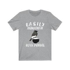 Easily Distracted By Black Phoebes T-Shirt - black phoebe print design