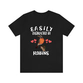 Easily Distracted By Robins Bird Shirt, Robin Lover Shirt, Birding Shirt, Robin bird Gift, Adult Kids Shirt Image 1