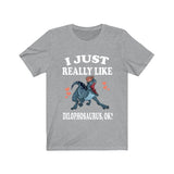 I Just Really Like Dilophosaurus Ok Dinosaurs Shirt, Dilophosaurus Lover Shirt, Dinosaur Lover Gift, Dilophosaurus Dinosaur Gift T-Shirt Image 3