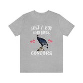 Just A Boy Who Loves Condors Birds Shirt, Condors Lover Shirt, Birding Shirt, Condors Lover Gift, Animal Adult Kids T-Shirt Image 1