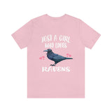 Just A Girl Who Loves Ravens Shirt, Raven Lover Shirt, Birding Shirt, Raven Bird Lover Gift, Animal Shirt Image 2