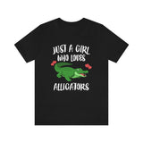 Just A Girl Who Loves Alligators Shirt, Alligator Lover Shirt, Alligator Lover Gift, Animal Adult Toddler Infant Kids Gift T-Shirt Image 1