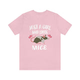 Just A Girl Who Loves Mice Mouse Shirt, Mouse Lover Shirt, Mice Lover Gift, Mouse Tee, Animal Adult Toddler Kids T-Shirt Image 3
