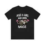 Just A Girl Who Loves Mice Mouse Shirt, Mouse Lover Shirt, Mice Lover Gift, Mouse Tee, Animal Adult Toddler Kids T-Shirt Image 1
