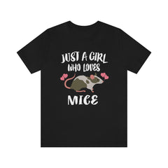 Just A Girl Who Loves Mice Mouse Shirt - mouse print design