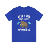 Just A Boy Who Loves Mammoths Shirt, Mammoth Lover Shirt, Mammoth Shirt, Mammoth Lover Gift, Animal Adult Kids T-Shirt Image 1