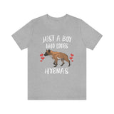 Just A Boy Who Loves Hyenas Shirt, Hyena Lover Shirt, Hyena Lover Gift, Hyena Shirt, Hyena Tee, Animal Adult Kids Image 2