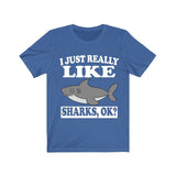 I Just Really Like Sharks Shirt, Shark Lover Shirt, Shark Shirt, Funny Shark Gift, Boy Girl Shirt Image 2