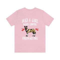 Just A Girl Who Loves African Wild Dogs Shirt - African wild dog print design