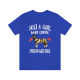 Just A Girl Who Loves African Wild Dogs, African Wild Dog Gift, Dog Lover Shirt, Animal Lover Adult Toddler Infant Kids Gift T-Shirt Image 3