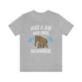 Just A Boy Who Loves Mammoths Shirt, Mammoth Lover Shirt, Mammoth Shirt, Mammoth Lover Gift, Animal Adult Kids T-Shirt Image 3
