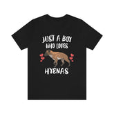 Just A Boy Who Loves Hyenas Shirt, Hyena Lover Shirt, Hyena Lover Gift, Hyena Shirt, Hyena Tee, Animal Adult Kids Image 1