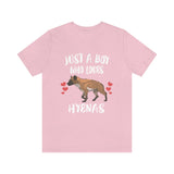 Just A Boy Who Loves Hyenas Shirt, Hyena Lover Shirt, Hyena Lover Gift, Hyena Shirt, Hyena Tee, Animal Adult Kids Image 4