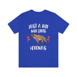 Just A Boy Who Loves Hyenas Shirt, Hyena Lover Shirt, Hyena Lover Gift, Hyena Shirt, Hyena Tee, Animal Adult Kids Image 3