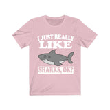 I Just Really Like Sharks Shirt, Shark Lover Shirt, Shark Shirt, Funny Shark Gift, Boy Girl Shirt Image 4