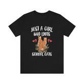 Just A Girl Who Loves Serval Cats Shirt, Serval Cat Lover Gift, Serval Cat Shirt, Animal Lover Adult Toddler Infant Kids Gift T-Shirt Image 1