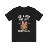 Just A Girl Who Loves Serval Cats Shirt, Serval Cat Lover Gift, Serval Cat Shirt, Animal Lover Adult Toddler Infant Kids Gift T-Shirt Image 1