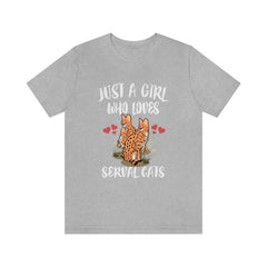 Just A Girl Who Loves Serval Cats Shirt - serval cat print design