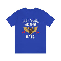 Just a girl who loves bats nocturnal flying chiropteran mammal tee