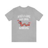Just A Girl Who Loves Worms Shirt, Worm Lover Shirt, Worm Lover Gift, Worm Gift, Worm Shirt, Animal Adult Kids Image 2